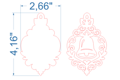 Christmas Ornament Bell SVG laser cut file for Glowforge Product Image 4