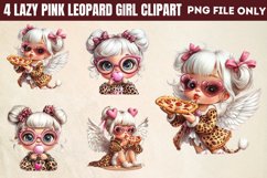 Lazy Pink Leopard girl for Clipart PNG Product Image 1