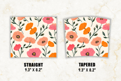Pink &amp; Orange Cottagecore Flower Tumbler Wrap | Tumbler Wrap Product Image 2