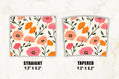 Pink & Orange Cottagecore Flower Tumbler Wrap | Tumbler Wrap Product Image 2