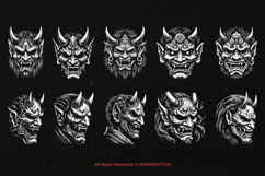 10 Bundle Dark Art Tengu Mask Hannya Oni Japanese Demon Product Image 6