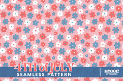 American 4th July Patriotic Flowers Seamless Pattern Bundle Product Image 6