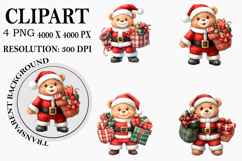 Whimsical Bear Clipart Watercolor PNG Product Image 1