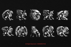 10 Bundle Dark Art Griffin Monster Eagle Majestic Mythical Product Image 6