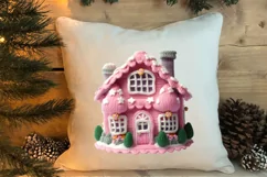 Pink Christmas Crochet Clipart, Christmas PNG Product Image 4