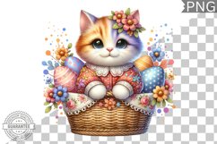 Easter Cat Sublimation - Easter Clipart PNG Design Product Image 1