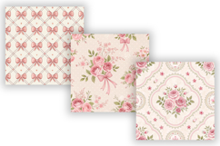 Shabby Chic Coquette Pink Seamless Digital Paper, Romantic Product Image 4
