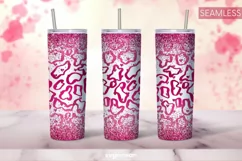 Pink Leopard Print Tumbler Wrap | Skinny 20 oz | Valentines Product Image 1