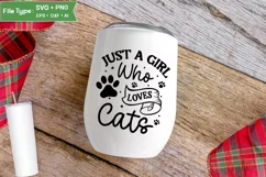 Just A Girl Who Loves Cats SVG Cut File | Cat SVG Design Product Image 4