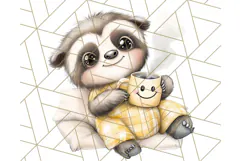 Warm & Fuzzy Mornings PNG Clipart, Cozy Animal Art Download Product Image 4