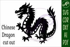 Chinese Dragon wall art sign, SVG file. vector file design 3 Product Image 4