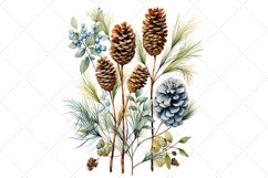 Frosty Flora Watercolor Clipart Bundle | Winter Sublimation Product Image 4