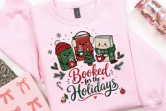Booked For The Holidays SVG PNG, Christmas Book Lover SVG Product Image 3