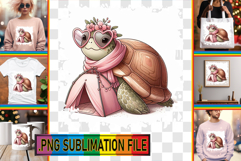 Whimsical TSHIRT Gift Ideas PNG, Turtle Product Image 1