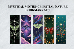 Mystical Moths Celestial Nature Bookmark Set,Printable Witch Product Image 4