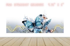 Watercolor flower &amp; butterflies 16oz Libby Glass Can Product Image 2