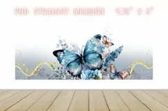 Watercolor flower & butterflies 16oz Libby Glass Can Product Image 2