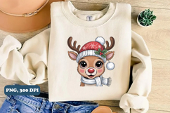 Yarn Crochet Christmas Reindeer Png sublimation Product Image 4