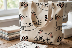 Cat Head Seamless Pattern Kawaii Kitten Product Image 4