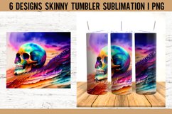 Colorful Skull Tumbler Sublimation Design PNG I 20oz Tumbler Product Image 4