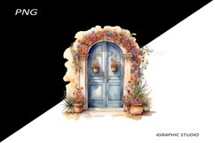 Watercolor Medirerranean Door Clipart Product Image 1