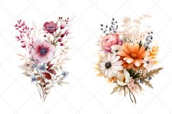 Snowy Wildflowers Sublimation Clipart |Winter Meadow Clipart Product Image 4
