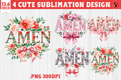 Amen Flowers sublimation | Christian Easter Product Image 1