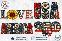 4th of July Clipart, Patriotic sublimation design Product Image 1