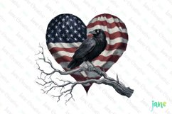 American Flag Gothic Heart Sublimation Product Image 1