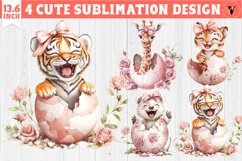 Cute Baby animals in egg | Easter clipart Product Image 1