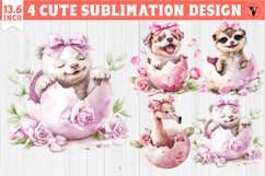 Cute Baby animals in egg | Easter clipart Product Image 1