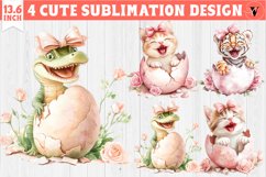 Cute Baby animals in egg | Easter clipart Product Image 1