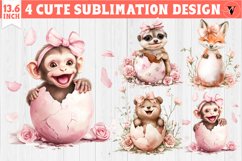 Cute Baby animals in egg | Easter clipart Product Image 1