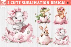 Cute Baby animals in egg | Easter clipart Product Image 1