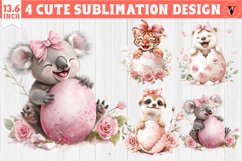 Cute Baby animals in egg | Easter clipart Product Image 1