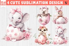 Cute Baby animals in egg | Easter clipart Product Image 1