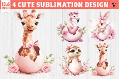 Cute Baby animals in egg | Easter clipart Product Image 1