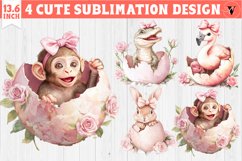 Cute Baby animals in egg | Easter clipart Product Image 1