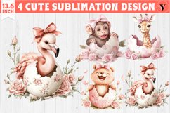 Cute Baby animals in egg | Easter clipart Product Image 1