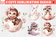 Cute Baby animals in egg | Easter clipart Product Image 1