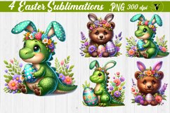 Animals with bunny ears Sublimation | Easter animals Product Image 2