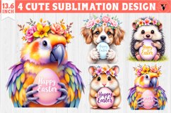 Cute Animals with egg | Easter clipart | Happy Easter Product Image 1