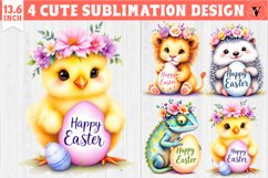 Cute Animals with egg | Easter clipart | Happy Easter Product Image 1