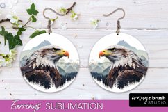Wild Animals Round Earring Sublimation, Wildlife Earring PNG Product Image 1