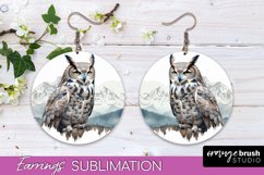 Wild Animals Round Earring Sublimation, Wildlife Earring PNG Product Image 1