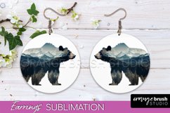 Wild Animals Round Earring Sublimation, Wildlife Earring PNG Product Image 1