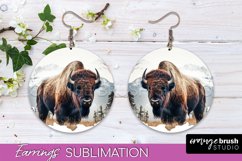Wild Animals Round Earring Sublimation, Wildlife Earring PNG Product Image 1