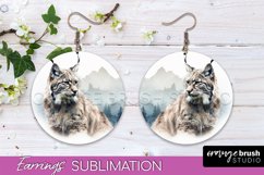 Wild Animals Round Earring Sublimation, Wildlife Earring PNG Product Image 1