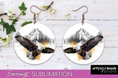 Wild Animals Round Earring Sublimation, Wildlife Earring PNG Product Image 1