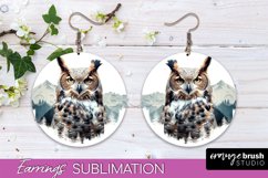 Wild Animals Round Earring Sublimation, Wildlife Earring PNG Product Image 1